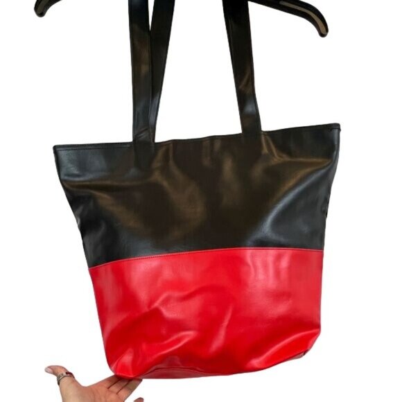 Disney Vintage Black Red White Minnie Mouse PVC Large Tote Bag - Picture 4 of 8